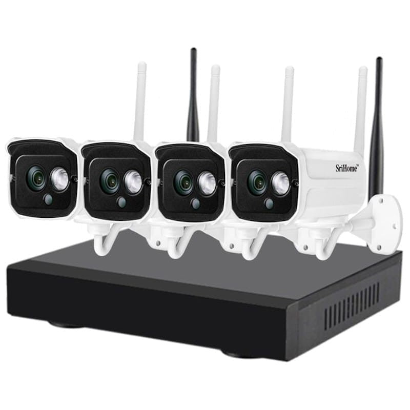 Kit de vigilância por vídeo IP SriHome NVS001 4 câmeras
