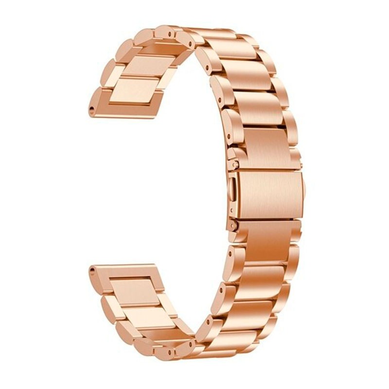 Pulseira de Substituição 22mm Xiaomi Amazfit Stratos 3 / Stratos 2S / Stratos / Pace / GTR 47mm / Ticwatch / Huawei / Samsung Elos de Metal (Rosa)
