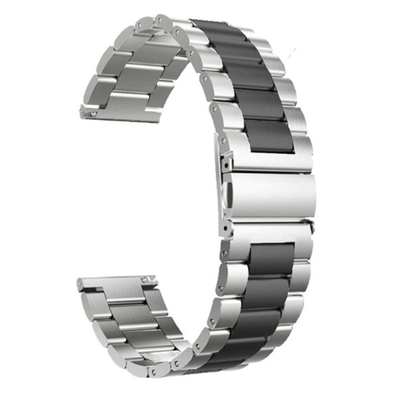 Pulseira de Substituição 22mm Xiaomi Amazfit Stratos 3 / Stratos 2S / Stratos / Pace / GTR 47mm / Ticwatch / Huawei / Samsung Dual Elos de Metal (Preto)