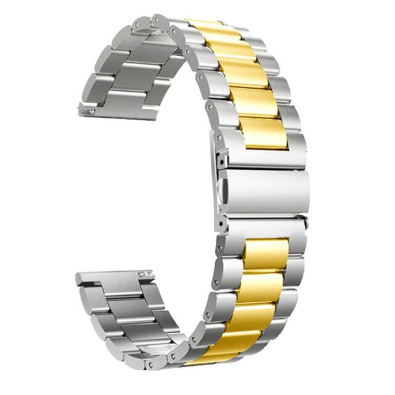 Pulseira de Substituição 22mm Xiaomi Amazfit Stratos 3 / Stratos 2S / Stratos / Pace / GTR 47mm / Ticwatch / Huawei / Samsung Dual Elos de Metal (Dourado)