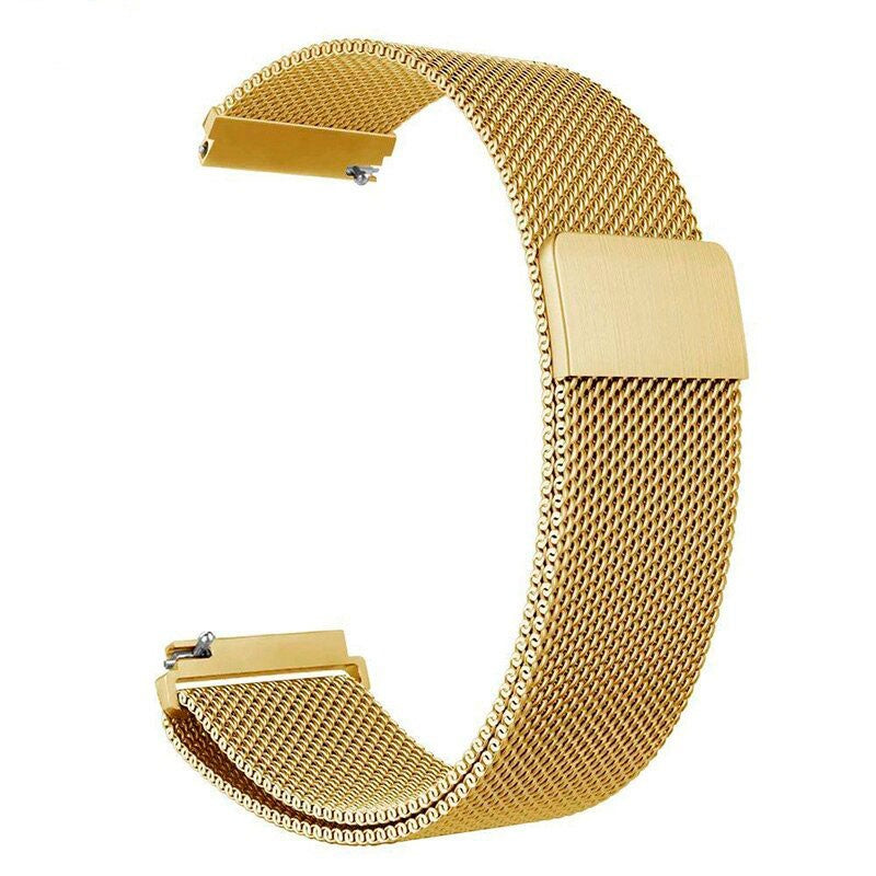 Pulseira de Substituição 22mm Xiaomi Amazfit Stratos 3 / Stratos 2S / Stratos / Pace / GTR 47mm / Ticwatch / Huawei / Samsung Milanesa (Dourado)