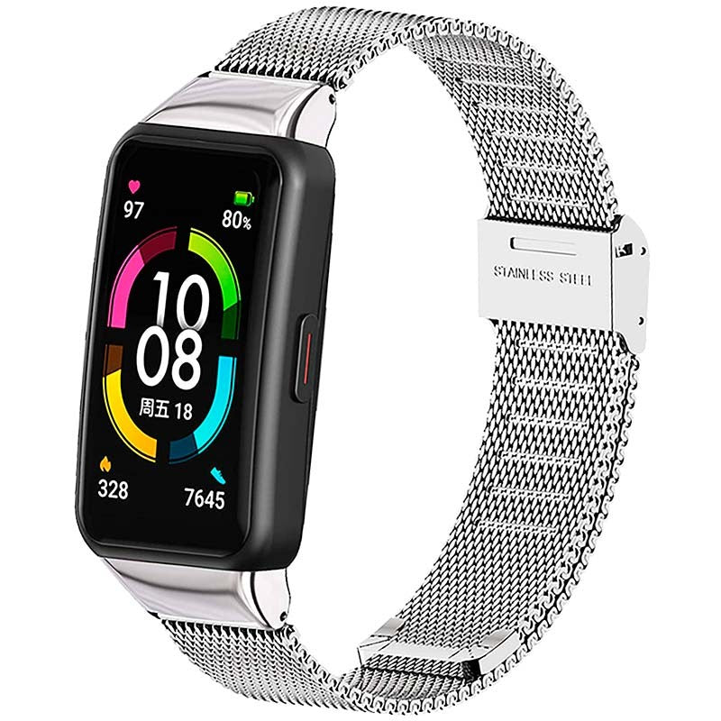 Pulseira de Substituição Huawei Band 6 / Honor Band 6 Milanesa Clip (Prateado)