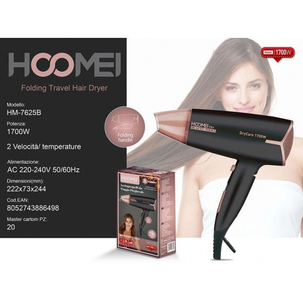 Secador de cabelo 1700W HOOMEI HM-7625B