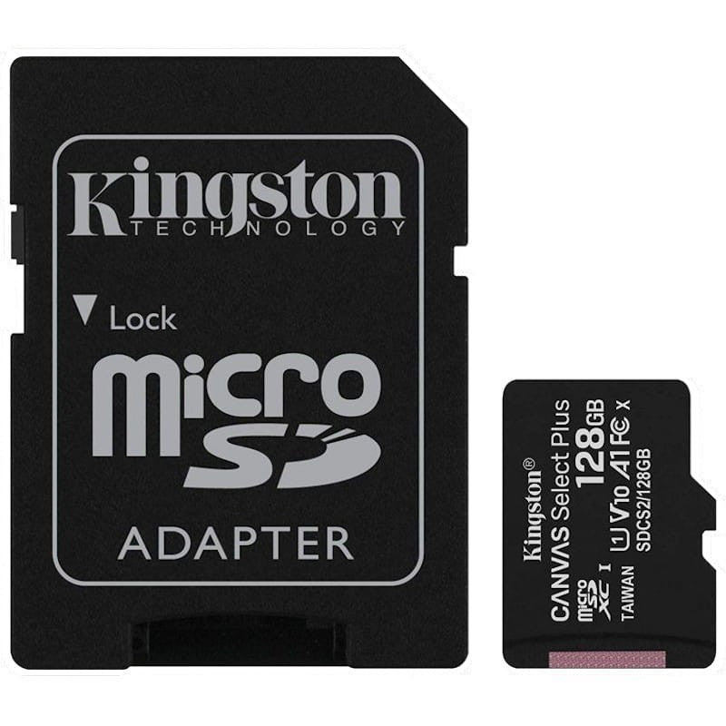 Kingston Canvas Select Plus MicroSDXC 128 GB Classe 10 UHS-I + Adaptador